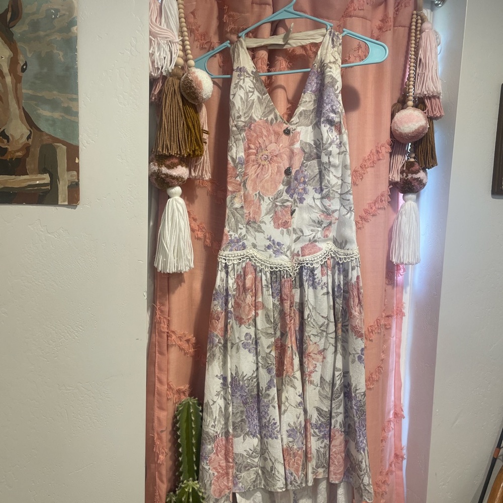 Vintage 80’s Scott McClintock Backless Floral A-line Dress